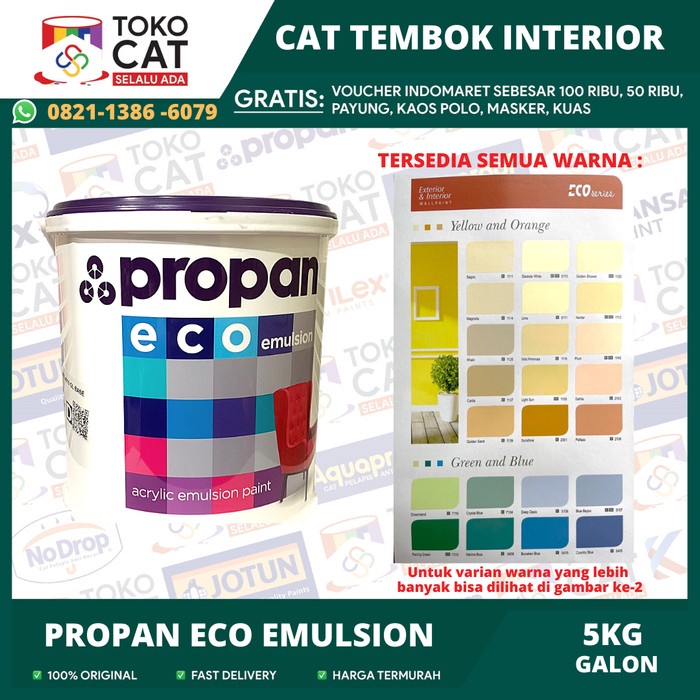 Jual Cat Tembok Interior Propan Eco Emulsion Bisa Request Warna 5kg Galon Shopee Indonesia 2453