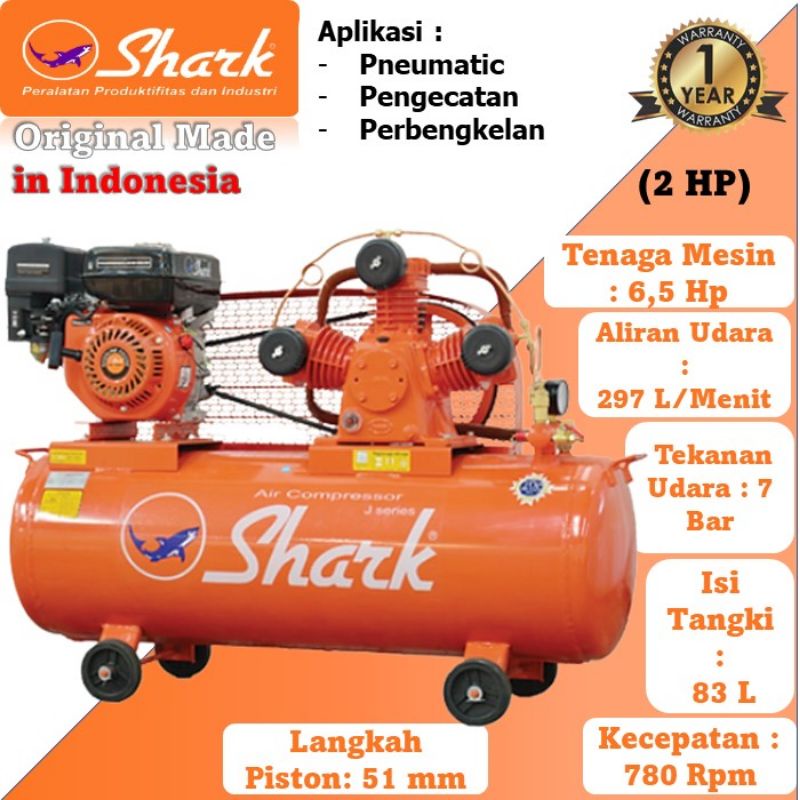 Jual Kompresor Shark 2HP Engine Shark 6.5hp Bergaransi | Shopee Indonesia