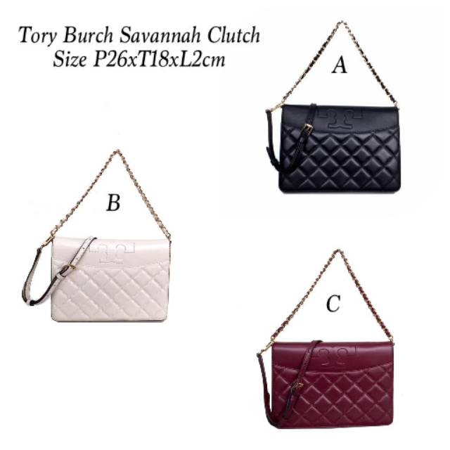 Tory burch savannah discount clutch