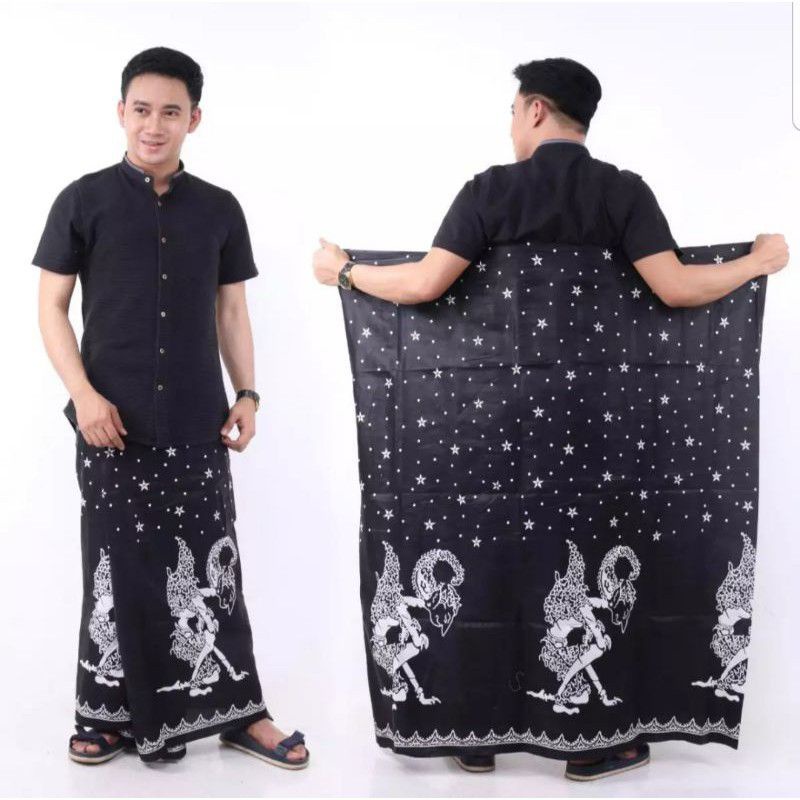 Jual Sarung Batik Pria Dewasa Motif Wayang Sedeku Aksara Jawa Katun