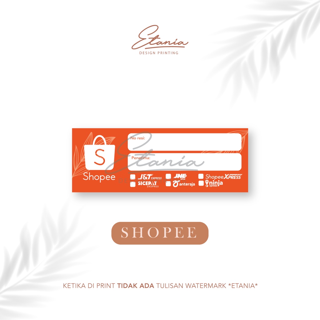 Jual Label Pengiriman Shopee / Sticker Pengiriman Shopee / Label Resi ...