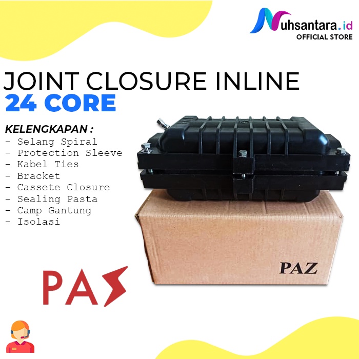 Jual [𝐎𝐑𝐈𝐆𝐈𝐍𝐀𝐋] Joint Closure Inline PAZ 24 Core Fiber Optic JB Inline ...