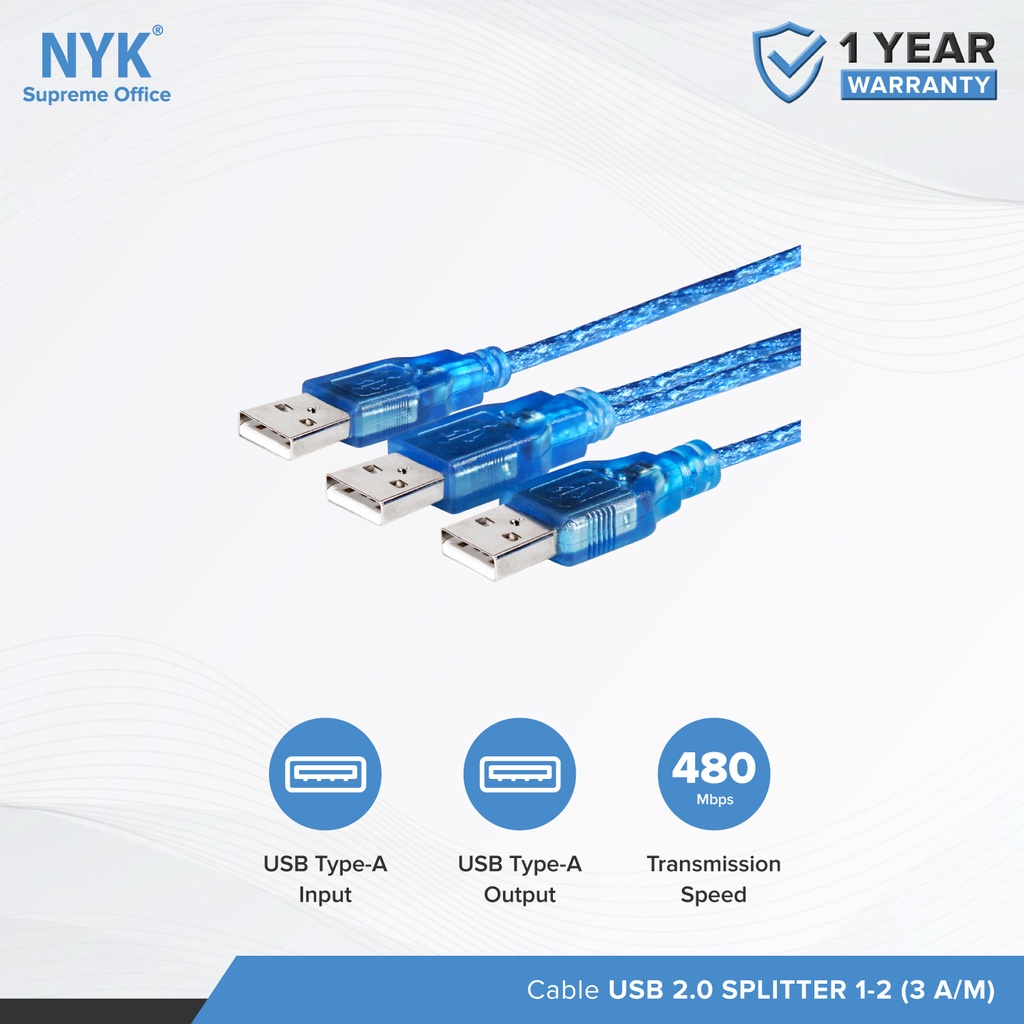 NYK Kabel USB 2.0 Splitter 2 in 1 3AM COD (2)