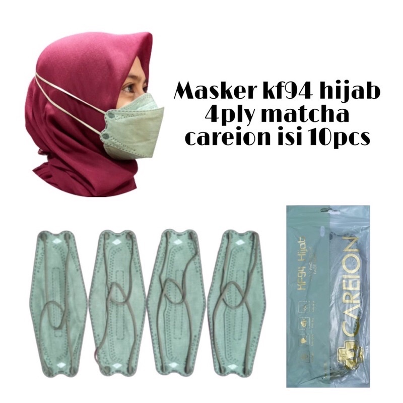 Jual MASKER HIJAB KF94 HIJAB WARNA 4PLY | KF94 HEADLOOP | Isi 10 Pcs ...