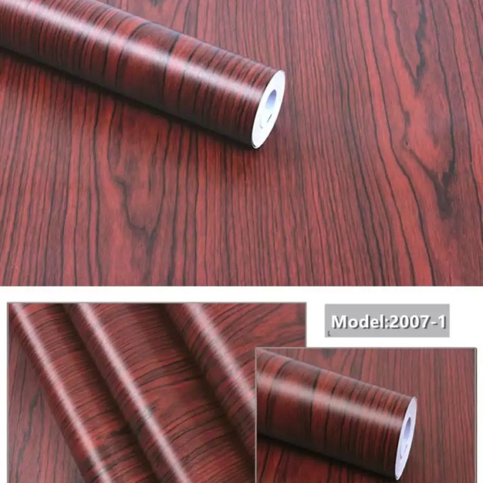 Jual Wallpaper Dinding Wall Sticker Motif Kayu Triplek Warna Maroon