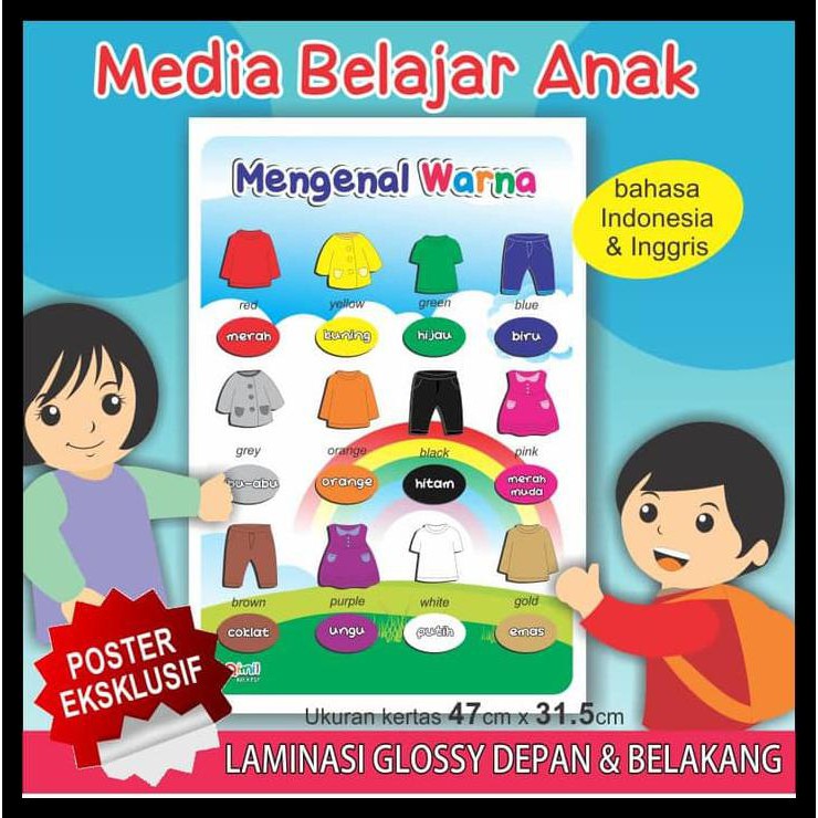 Jual PROMO Poster Belajar Mengenal Warna Untuk Anak TK / PAUD ...