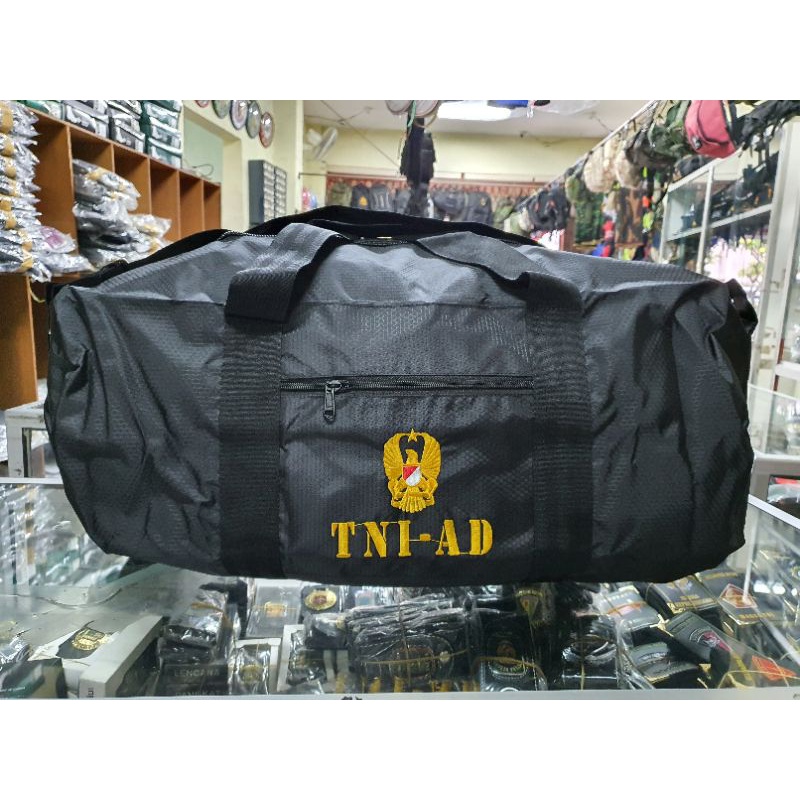 Jual Tas Guling TNI AD Hitam| Tas Duffel besar|Tas baju ukuran besar ...