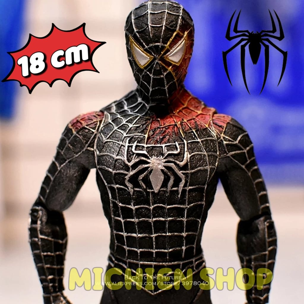 Jual Spider Man Marvel Avengers Hitam 18 Cm Action Figure Anime ...