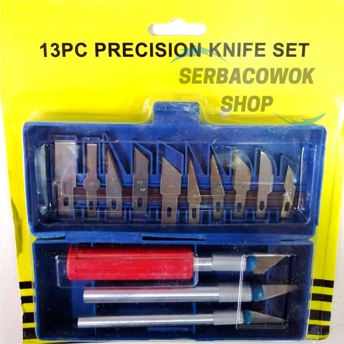 Jual Pisau Cutter Seni Pahat Alat Ukir Set Isi 13 Pcs 13 in 1 Mata ...