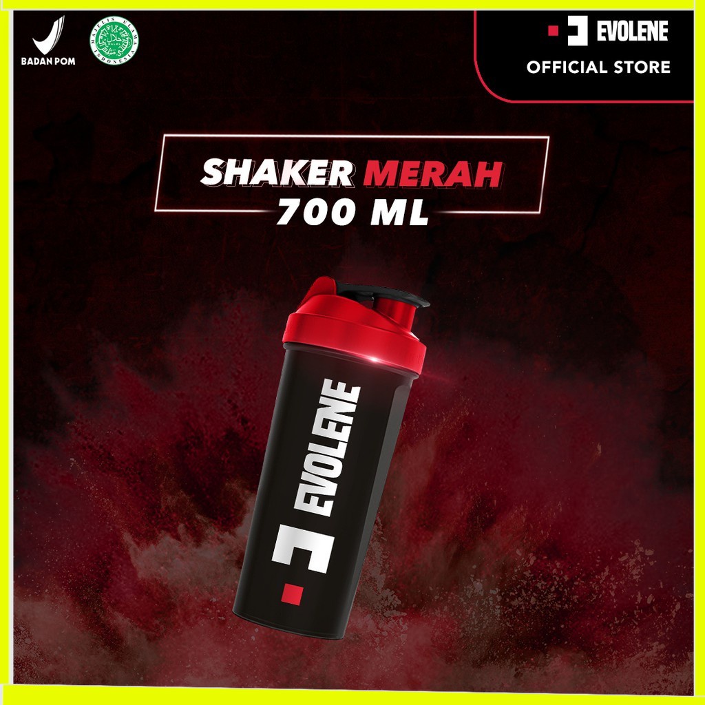 Jual Shaker Protein EVOLENE Food Grade Material Warna MERAH, Ukuran 700 ...