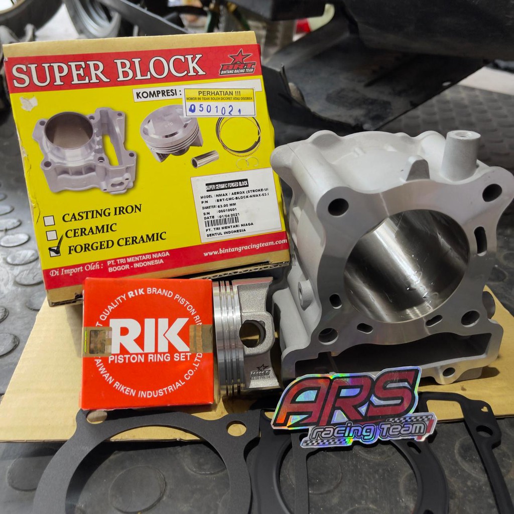 Jual BLOK CERAMIC & PISTON FORGED BRT AEROX NMAX LEXI R15 VVA MT 15 ...