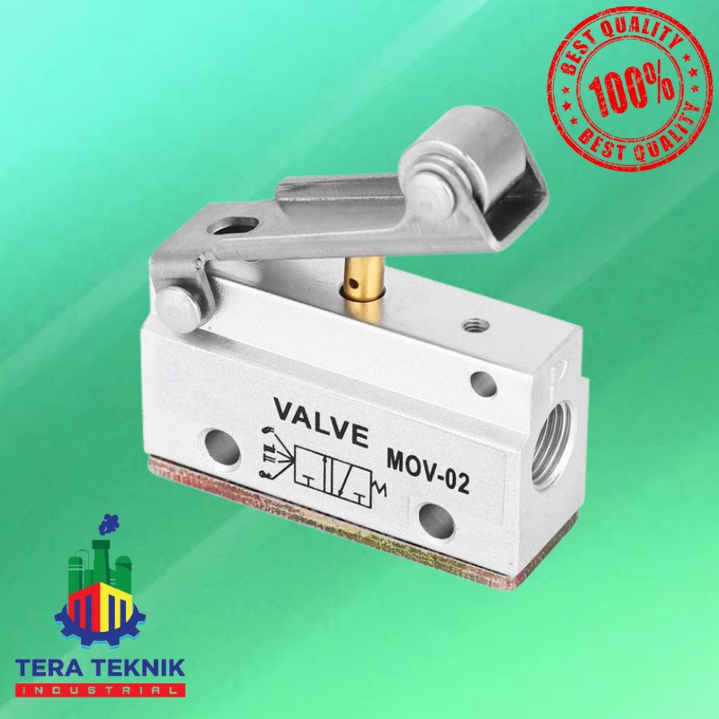 Jual Mechanical Valve Roller Pneumatic 2/2 Mov02 1/8"(READY STOCK