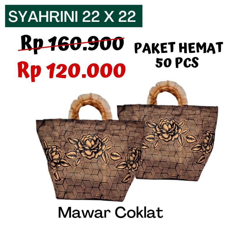 Jual Paket Hemat Tas Syahrini Syukuran uk 22 x 22 Isi 50 pcs