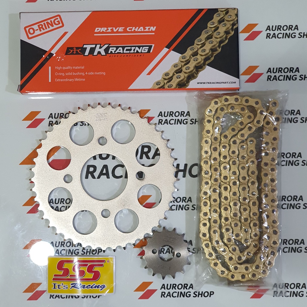 Jual GEAR SET SSS SUZUKI GSX R150 / S 150 & RANTAI TK ORING 428 130L GOLD Shopee Indonesia