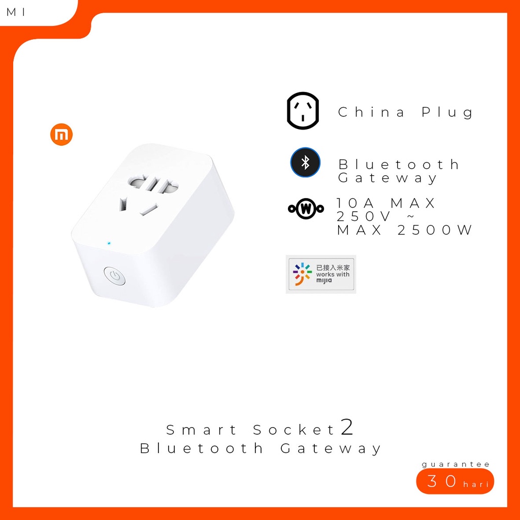 Jual Xiaomi Smart Socket 2 Bluetooth Gateway / Stop Kontak Wifi Smart ...