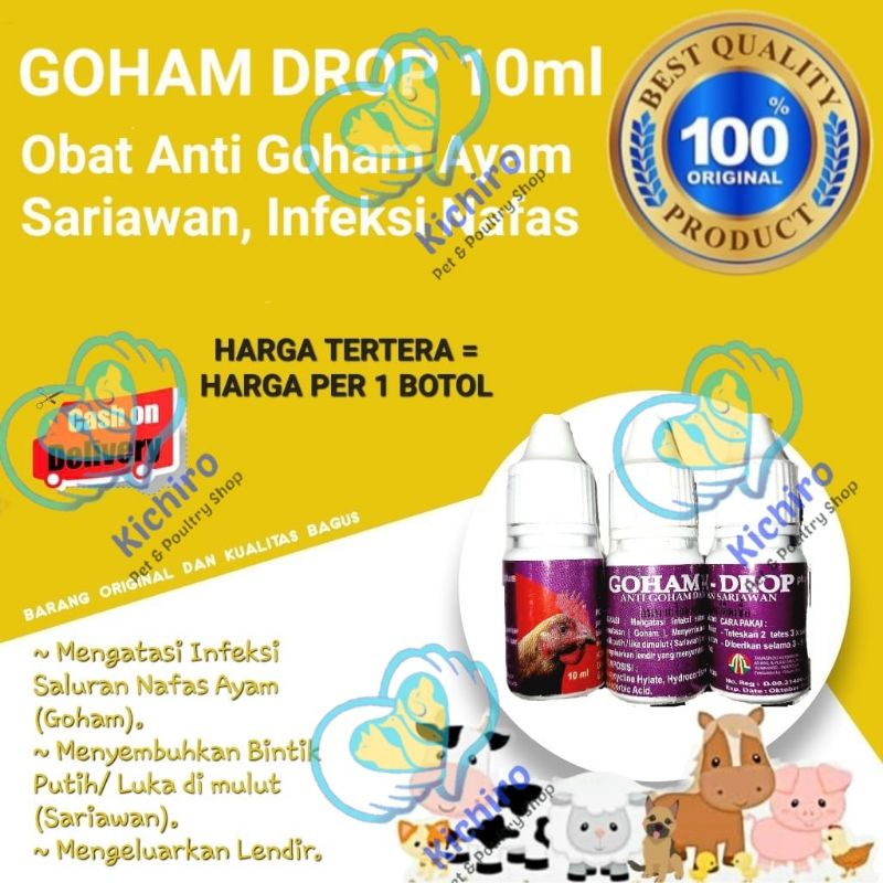 Jual Goham Drop Plus Ayam Isi 10 ml / Goham Drop Plus Merpati Isi 15 ml ...