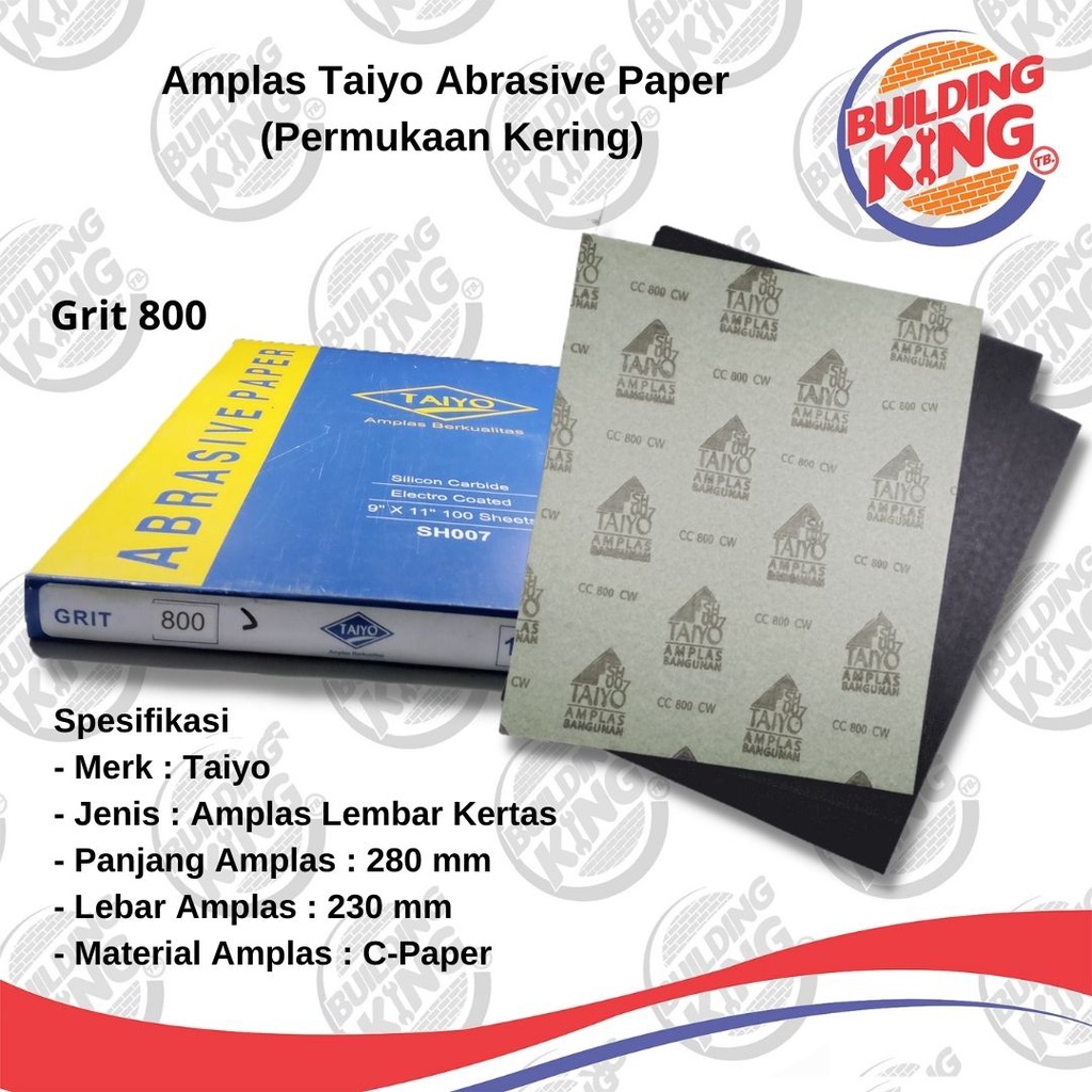 Jual Amplas Duco Taiyo Ampelas Lembaran Grit 800 Lembar Grid #800 ...