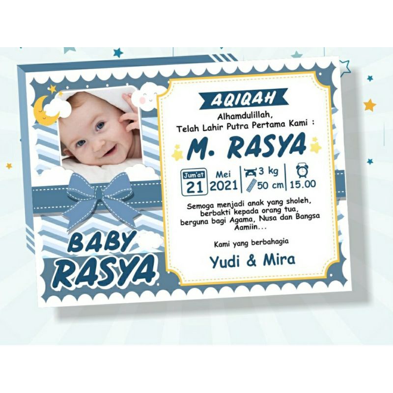 Jual KARTU UCAPAN TASYAKURAN AQIQAH | Shopee Indonesia