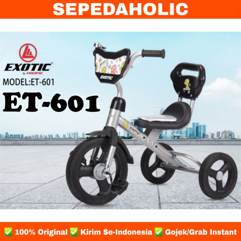 Jual Sepeda Roda 3 Tiga EXOTIC ET 601 Ban Karet Sandaran Tricycle Anak ...