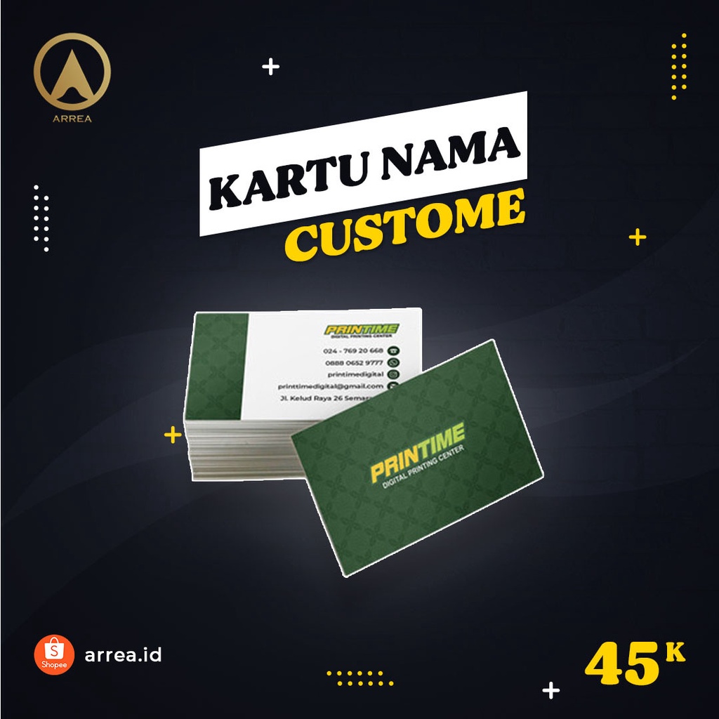 Jual Kartu Nama Custome Free Kotak Shopee Indonesia