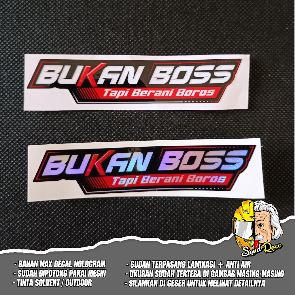 Jual Stiker Bukan Bos Berani Boros Stiker Viral Stiker Bos Stiker Racing Stiker Hologram