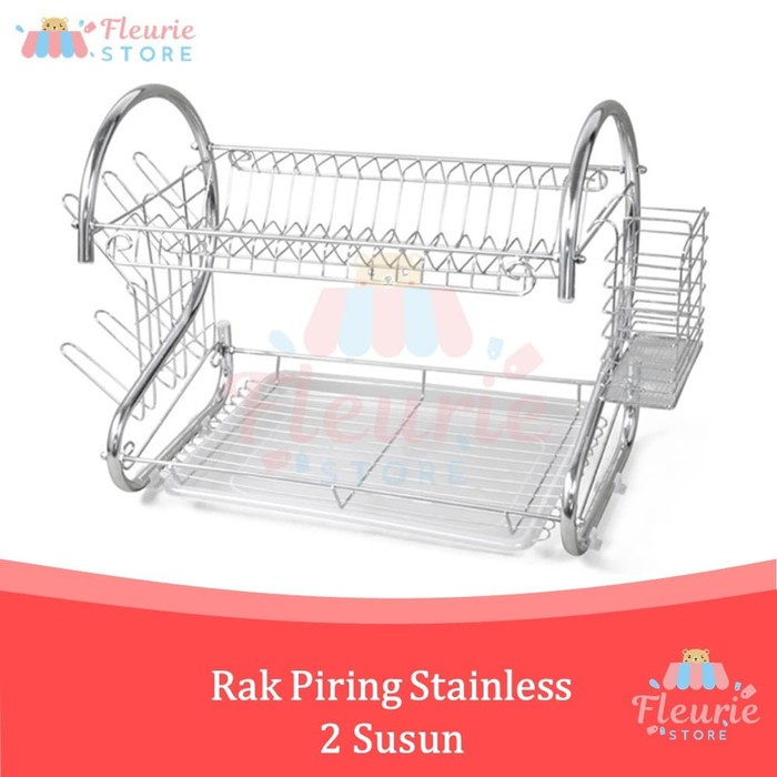 Jual Rak Piring Stainless Susun Layer Tier Dish Drainer Shopee