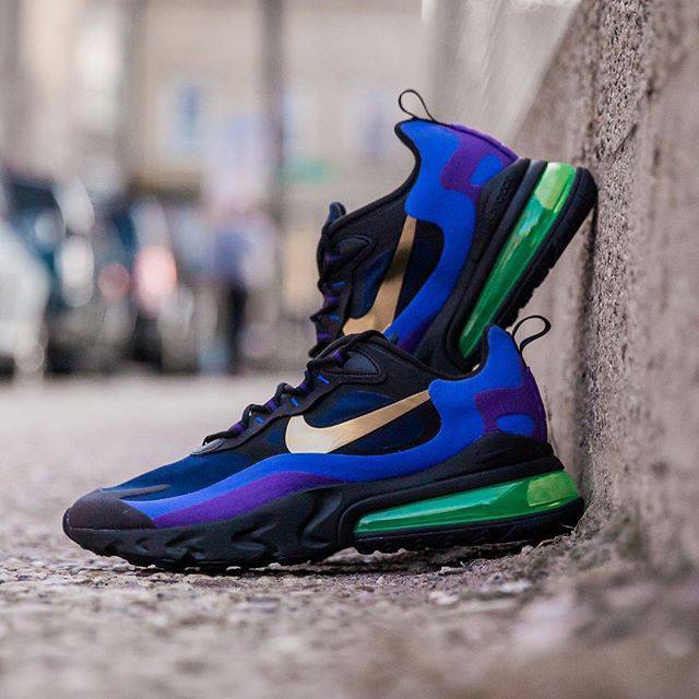 Jual PREMIUM QUALITY Nike Air Max 270 React Deep Royal Blue Gold Shopee Indonesia