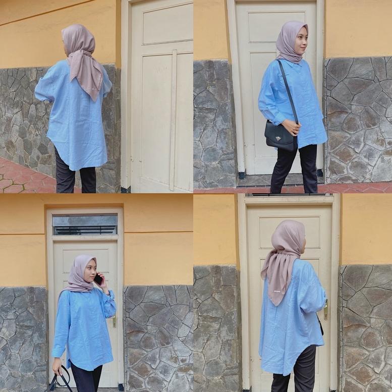 ootd hijab kemeja oversize