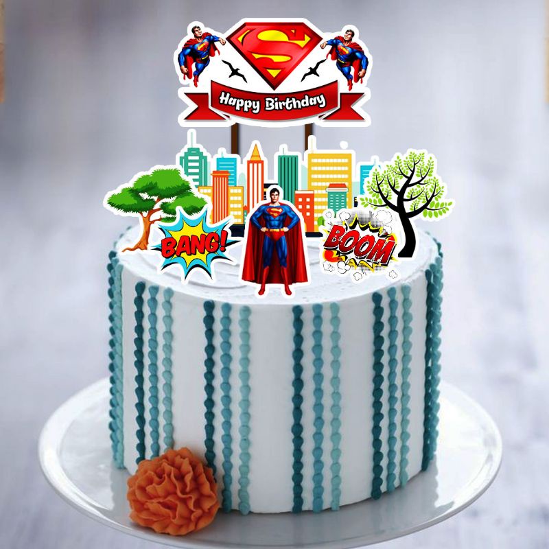 Easy Super Hero Birthday Cake With Printable Cake Toppers, 55% OFF