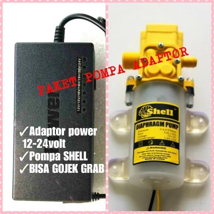 Jual POMPA SHELL DAN ADAPTOR POWER 12-24VOLT (SET POMPA DAN ADAPTOR ...