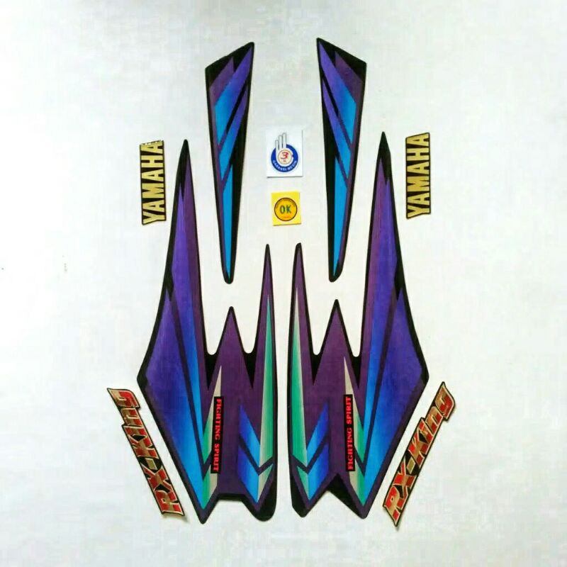 Jual SETRIPING STICKER RX KING 2002 BIRU SATU SET EMBLEM (bisa cod ...