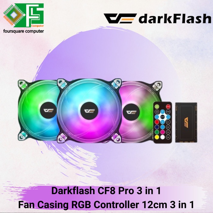 Jual DarkFlash CF8 PRO 3 in 1 Fan RGB | Fan Casing 12cm RGB Plus ...
