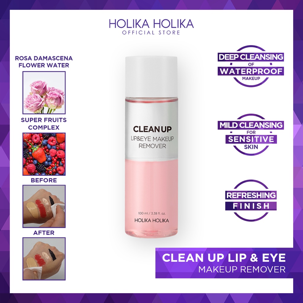 Jual Holika Holika Clean Up Lip & Eye Makeup Remover Pembersih Make