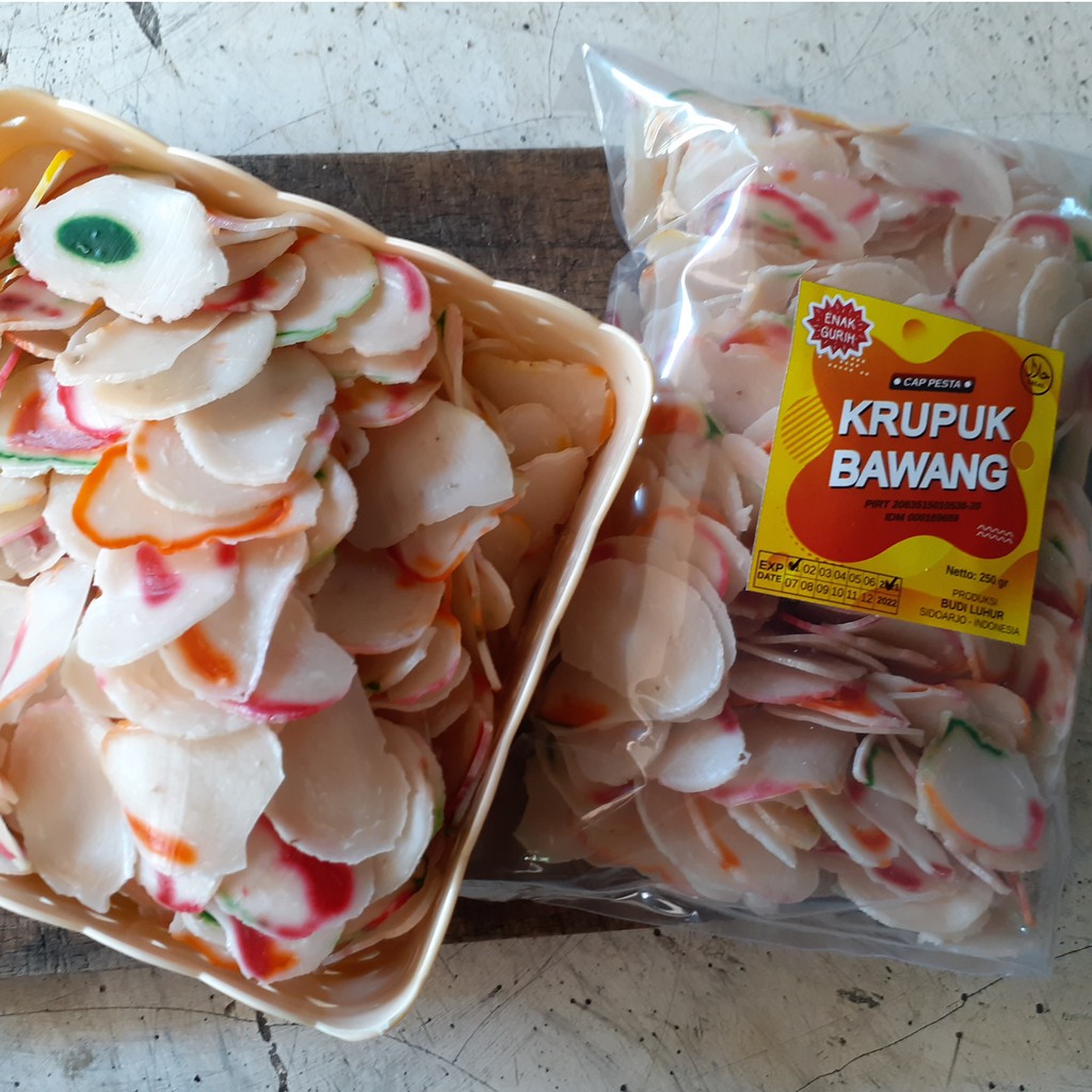 Jual Kerupuk Bawang Pesta Krupuk Bawang Warna Bubur Ayam Nasi Uduk Gado Gado Krupuk Nasgor Tahu