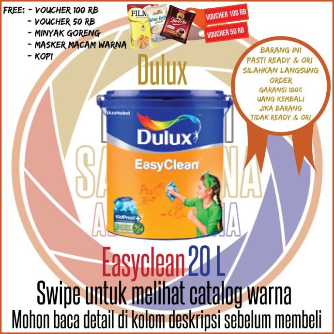 Jual Dulux Easy Clean Putih 1501 Warna 20 L Cat Anti Noda Galon Putih 1501 Terlaris 9007