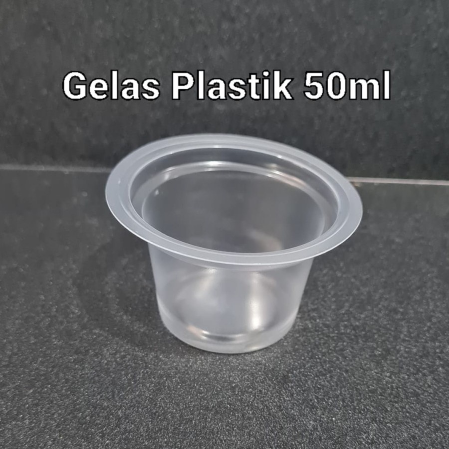 Jual (ISI 50) GELAS PLASTIK 50ML 65ML / CUP AGAR PUDING KECIL 50 ML 65
