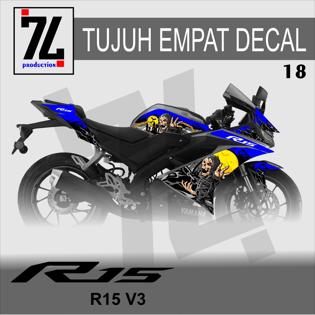 Jual Stiker Striping Variasi R15 V3 / Striping R15 VVA full Desain 7418 ...