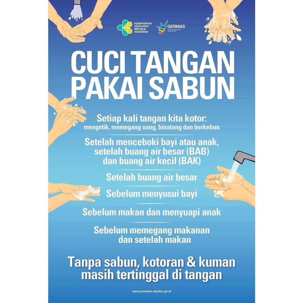 Jual Poster Gambar Cuci Tangan Pakai Sabun Shopee Indonesia