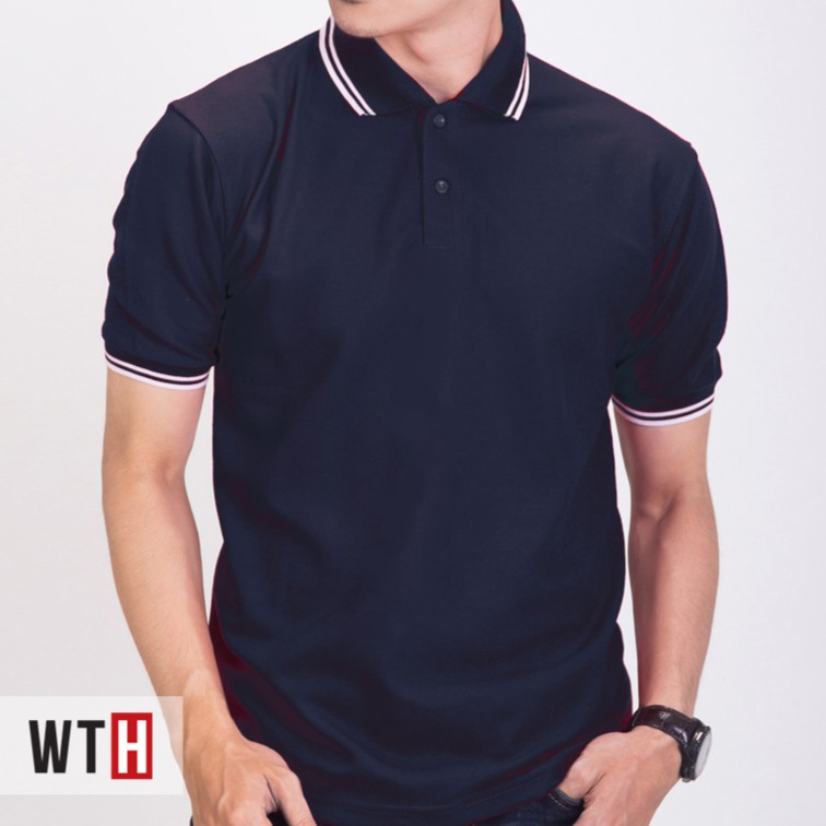 Polo shirt 2024 biru navy