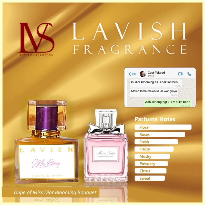 Jual Dior blooming bouquet dupe parfume by Lavish fragrance Shopee Indonesia