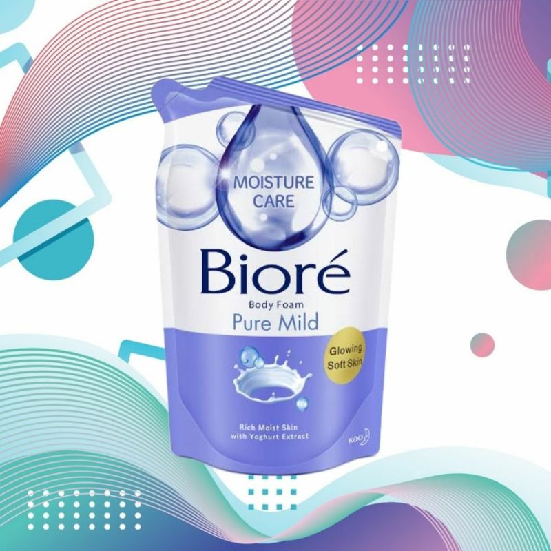 Jual Biore body foam pure mild 450ml with mild yogurt extract 450 ml ...