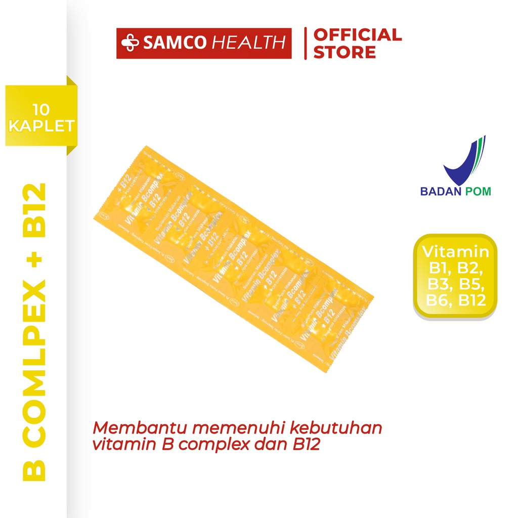 Jual Samco B Complex + B12 Strip | 10 Kapsul | Suplemen Vitamin B ...