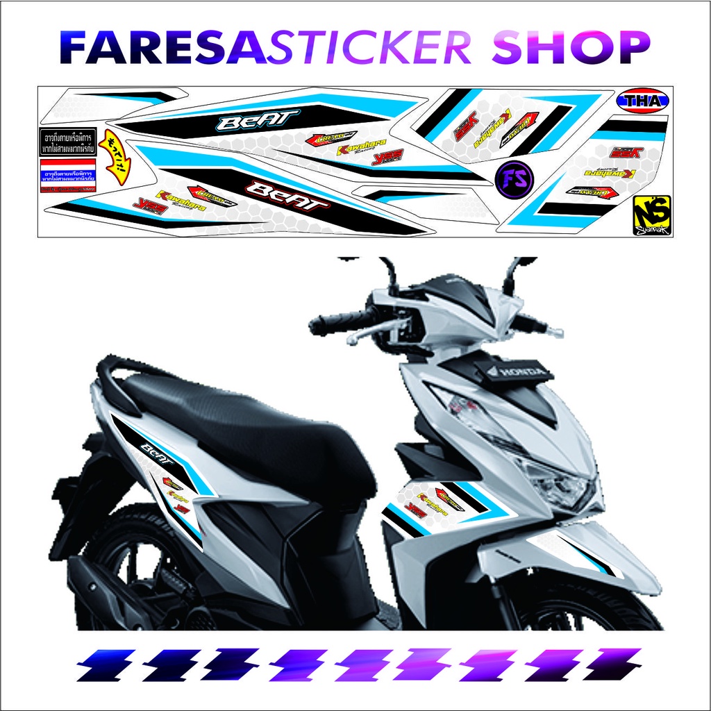 Jual (COD) STRIPING STICKER MOTOR POLET HONDA BEAT NEW 2019, BEAT