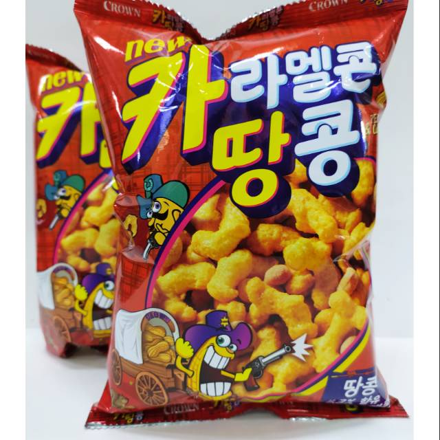 Jual Crown caramel corn tangkong, snack korea rasa karamel dan kacang ...