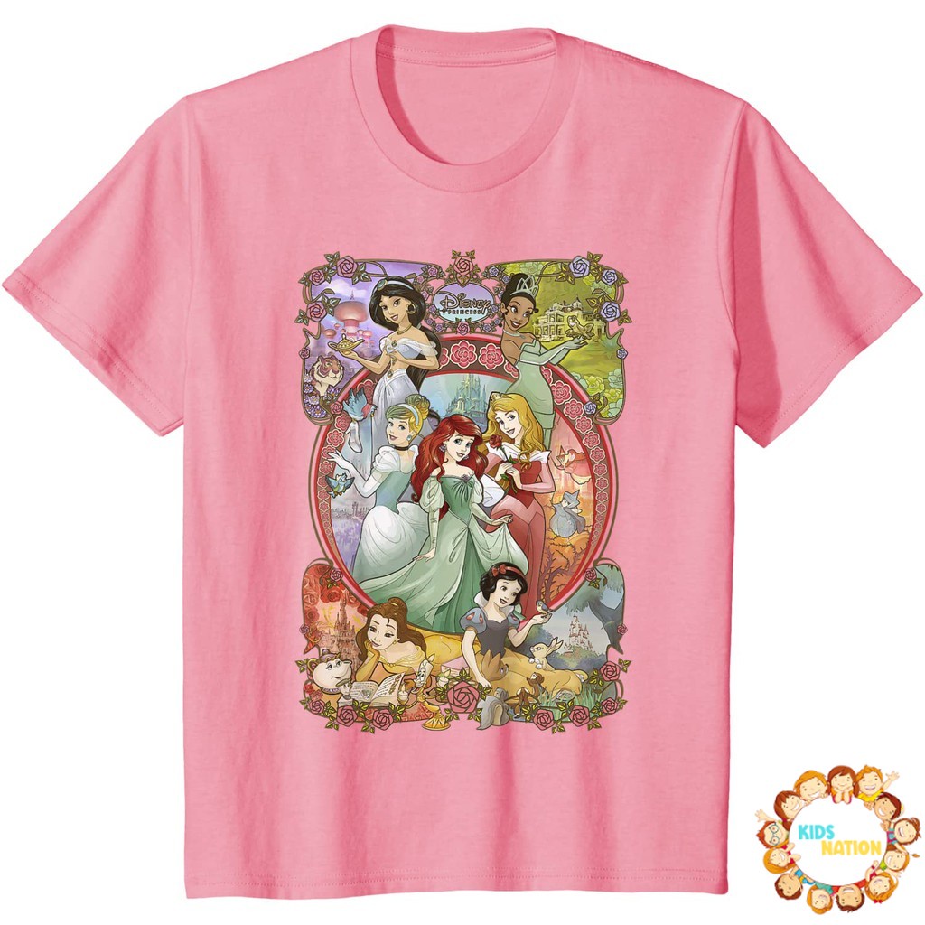 Jual Baju anak Disney Princess Classic Cartoon Group Collage T-Shirt ...