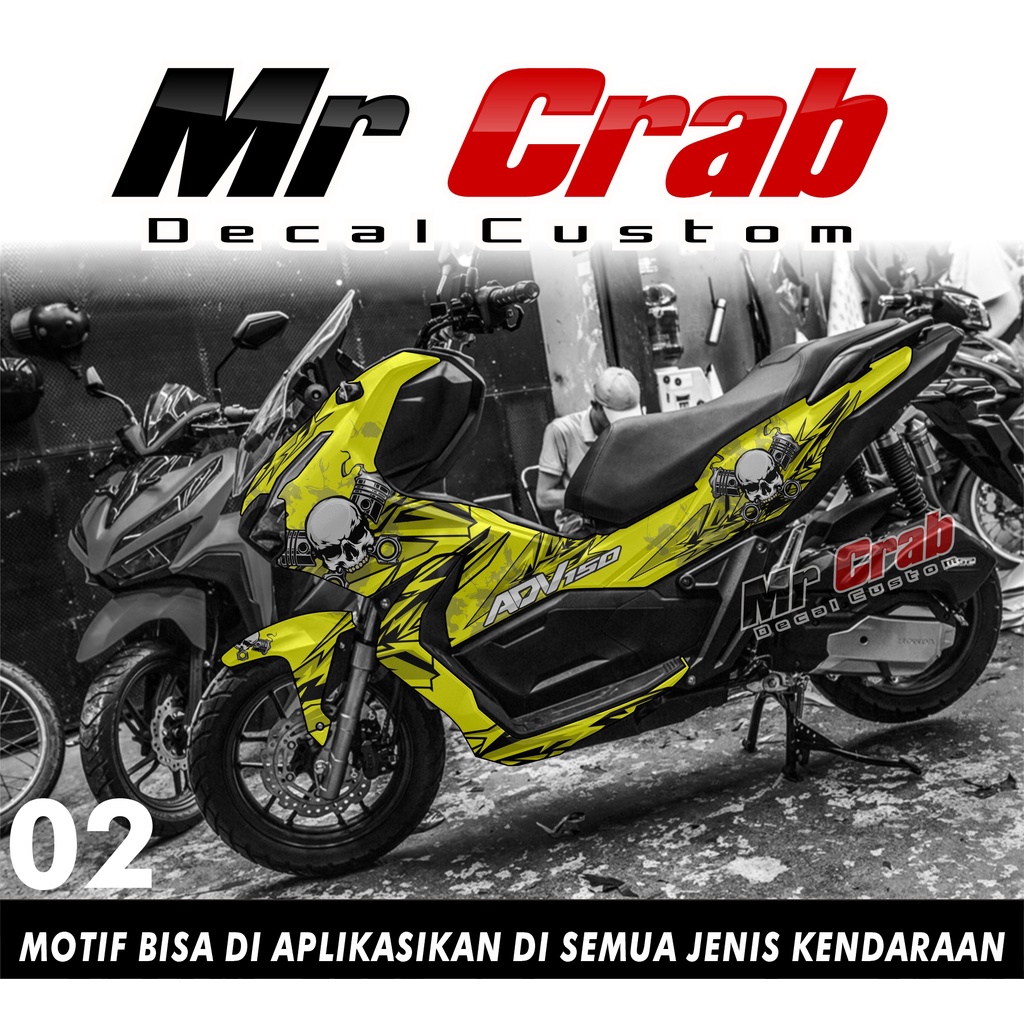Jual Decal Sticker Honda Adv 150 Fullbody Custom Desain Skull NEWW 02 ...
