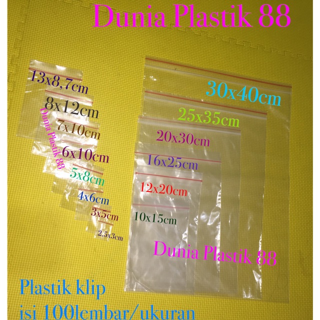 Jual Isi100pc Kantong Plastik Klip 30x40cm Clip Zipper Ziplock 30x40