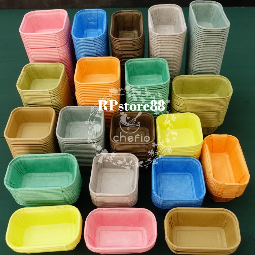 Jual Chefio Paper Cup Cupcake Case Persegi Kotak Kertas Muffin Roti Kue ...
