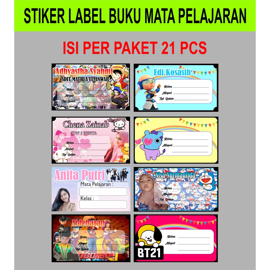 Jual Stiker Label Mata Pelajaran Mapel Isi Pcs Shopee Indonesia