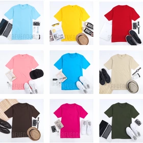Kaos Polos Premium Cotton Combed 30S Reaktif Pria Wanita S D Xxl Xxxl Bisa Utk Sablon Dtg